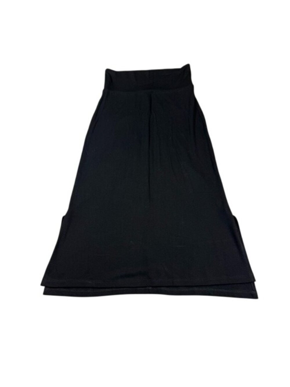 Savvi medium Black Midi Skirt W/ Side Slit Stretch high waist (CC1044) - Picture 11 of 11
